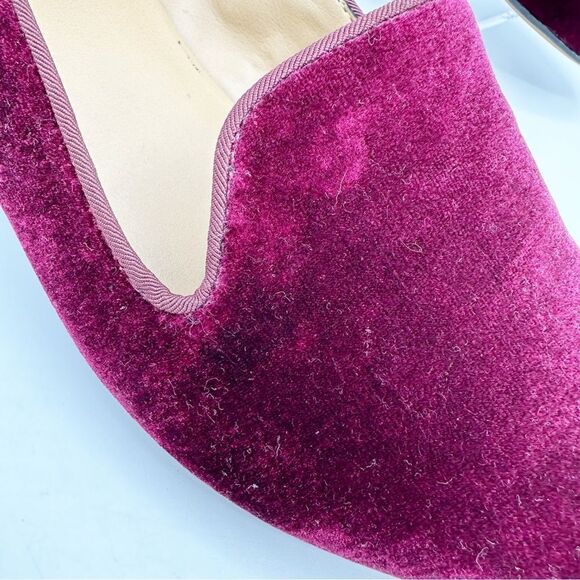 Franco Sarto Burgundy Velvet Flats w/Metallic Heel Holiday Festive 8 - Picture 11 of 14